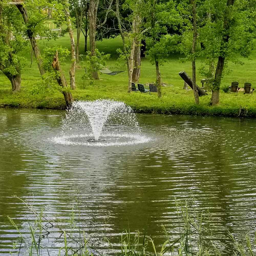 Closer View of Natural Pond Fountain