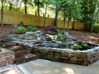 Pond with stream in Bethesda, MD