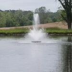 Fountain in large pond Fountain in Large Pond